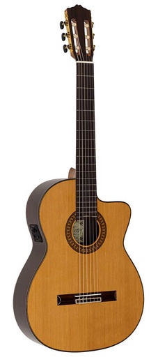 [CC-60CE] CC-60CE - Salvador Cortez - Chitarra Classica 4/4 Elettrificata Cutaway Solid Top Concert con tavola in cedro massello e fondo/fasce in palissandro indiano